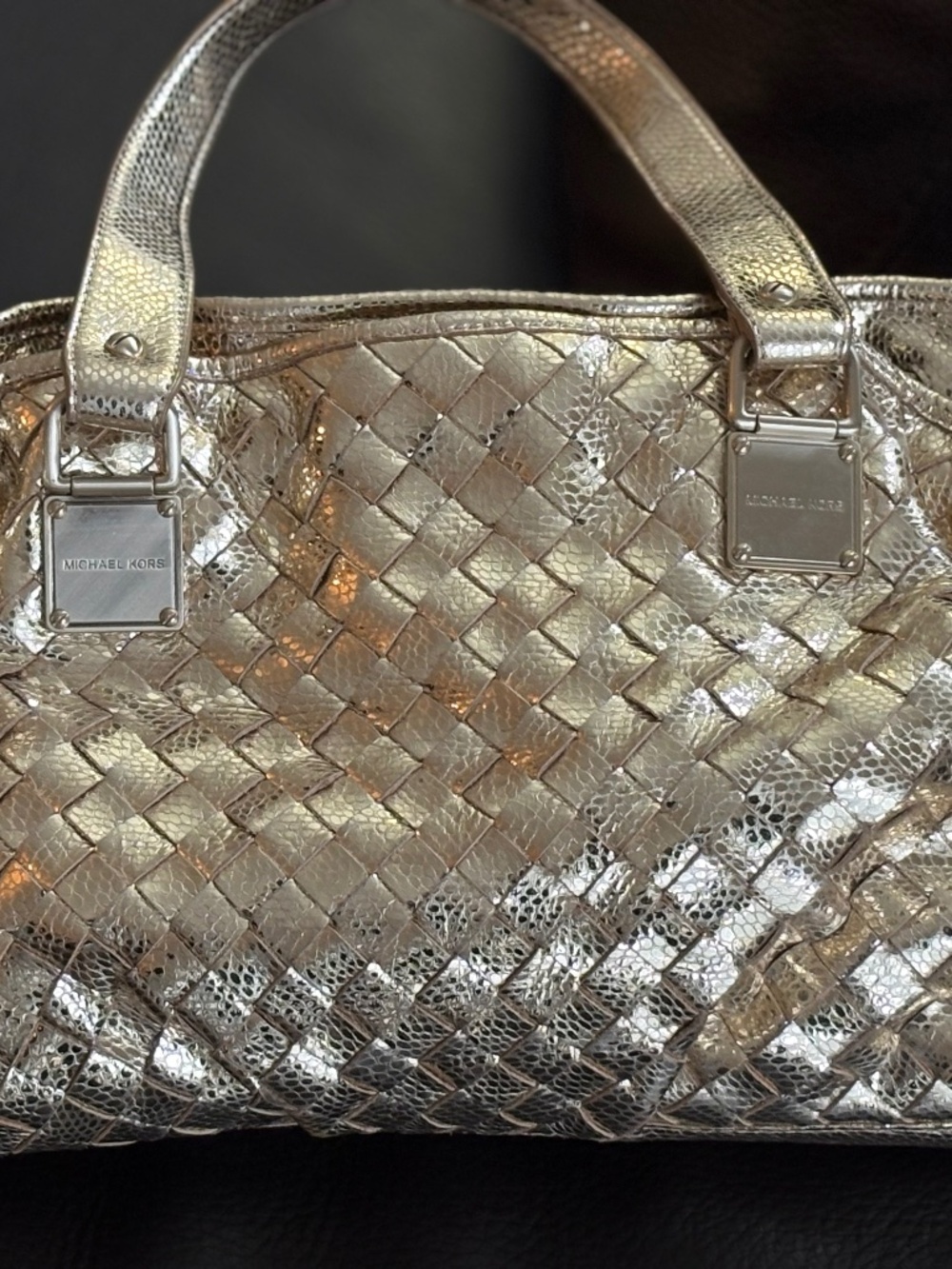 Michael kors collection gold handbag